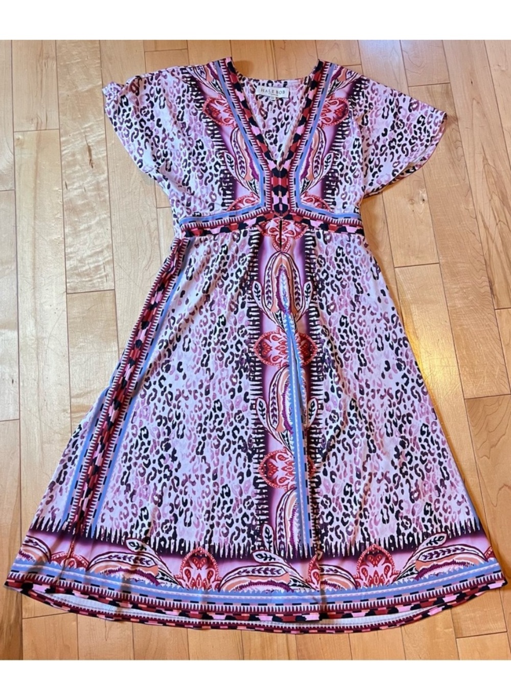 Hale Bob Printed Short Sleeved
Flowy Dress size extra small